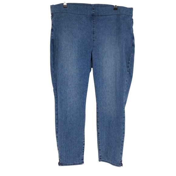 NYDJ Skinny Jeans Blue Lift Tuck High Rise Pull On Stretch Medium Wash Denim 18W - Picture 1 of 9